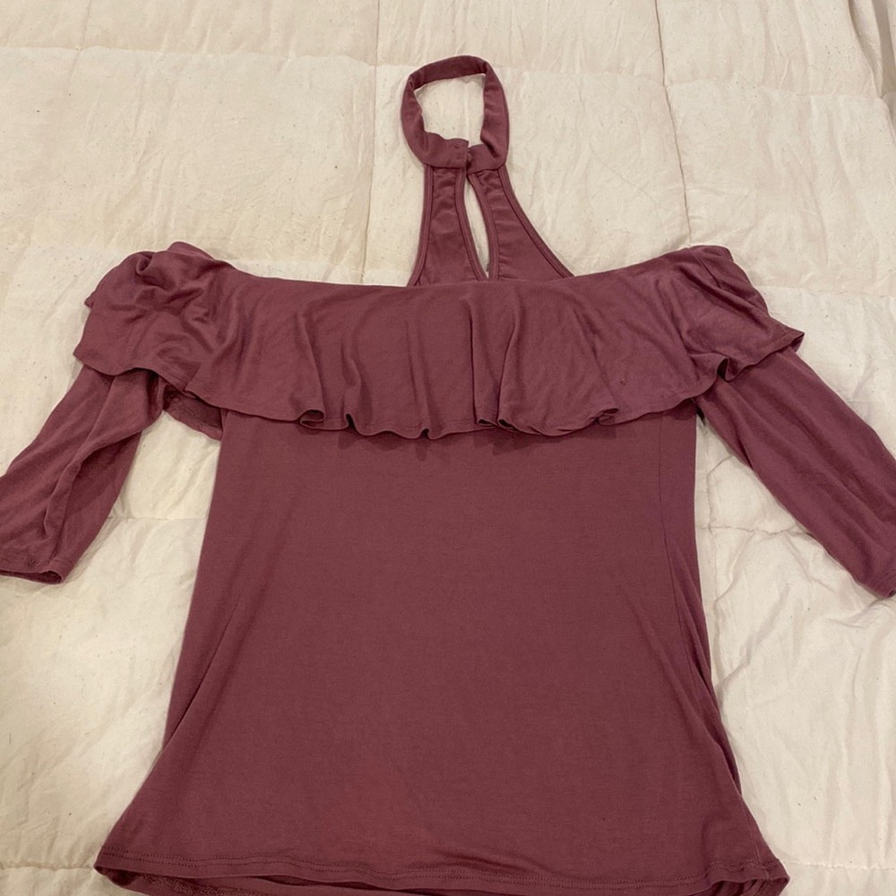 Mauve Off The Shoulder Top With Choker